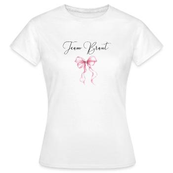 Team Braut! Pinke Schleife - Frauen T-Shirt - Weiß - Vorne - AI Model Female 172 dark (172cm)