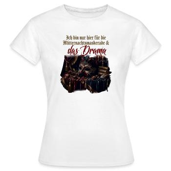 Mitternachtsmaskerade und Drama - Frauen T-Shirt - Weiß - Vorne - AI Model Female 172 dark (172cm)