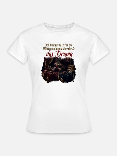 Mitternachtsmaskerade und Drama - Frauen T-Shirt - Weiß