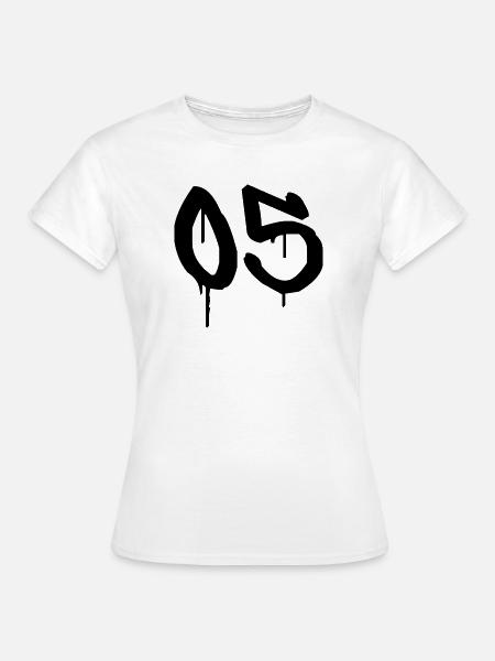 Nummer 05 Urbaner Graffiti-Stil - Frauen T-Shirt - Weiß