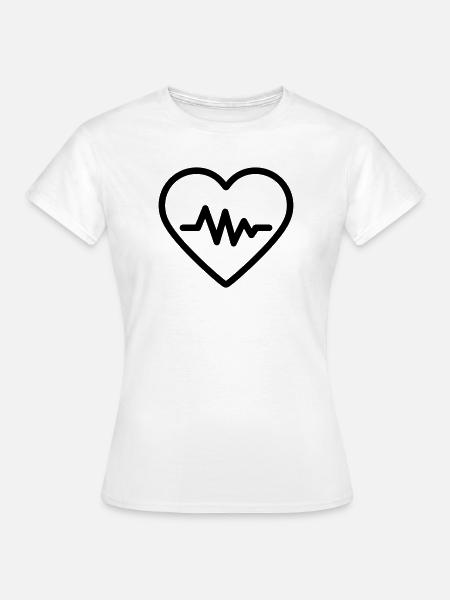 Herzschlag - Frauen T-Shirt - Weiß