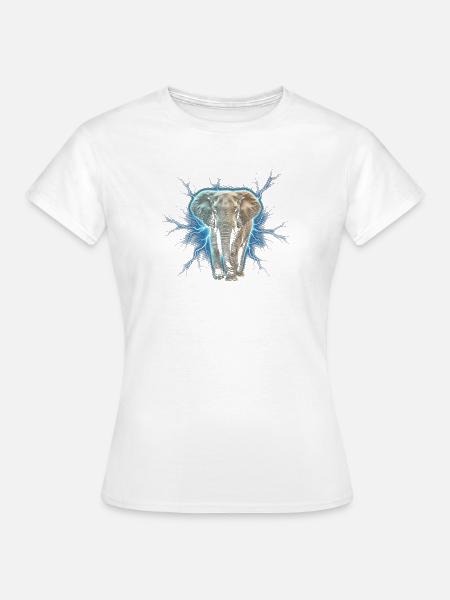 Blitzelefant mit elektrischer Aura - Frauen T-Shirt - Weiß