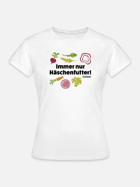 Stromberg Häschenfutter Spruch Und Gemüse - Frauen T-Shirt - Weiß