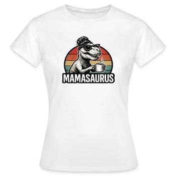 Mamasaurus Mama Mutter Geschenkidee Humor Lustig - Frauen T-Shirt - Weiß - Vorne - AI Model Female 172 dark (172cm)