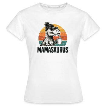 Mamasaurus Mama Mutter Geschenkidee Humor Lustig - Frauen T-Shirt - Weiß - Vorne - AI Model Female 172 dark (172cm)