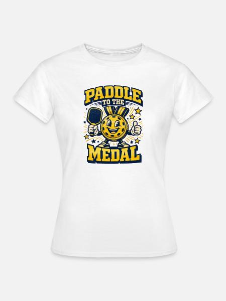 Auf Medaillenkurs | Pickleball Turnierhumor - Frauen T-Shirt - Weiß