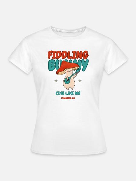 Fiddling Magic Mushroom Rabbit - Frauen T-Shirt - Weiß