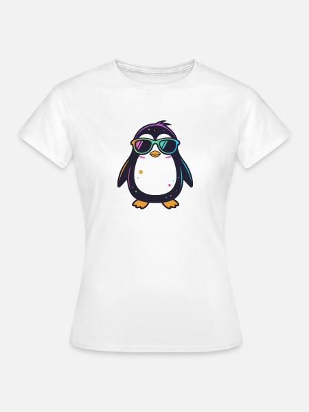 Pinguin-Neonbrillen - Frauen T-Shirt - Weiß