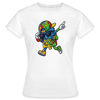 Regenbogenpuzzle-Maskottchen - Frauen T-Shirt - Weiß - Vorne - AI Model Female 172 dark (172cm)