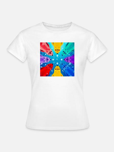 Bunte Kreis-Koi - Frauen T-Shirt - Weiß