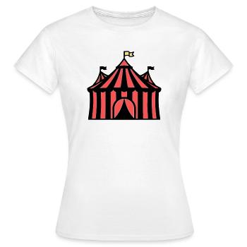 Zirkuszelt Manege Zirkus Bunt - Frauen T-Shirt - Weiß - Vorne - AI Model Female 172 dark (172cm)