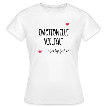 Menopause Emotionen Wechseljahre - Frauen T-Shirt - Weiß - Vorne - AI Model Female 172 dark (172cm)