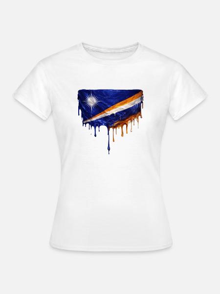 Marshallinseln tropfende Flagge - Frauen T-Shirt - Weiß