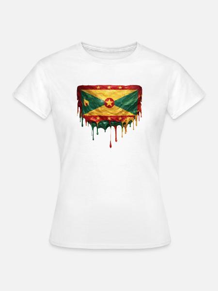Grenada tropfende Flagge - Frauen T-Shirt - Weiß