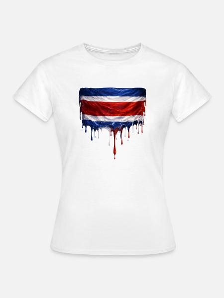 Costa Rica tropfende Flagge - Frauen T-Shirt - Weiß