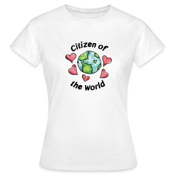 Citoyen du monde - T-shirt Femme - blanc - Devant - AI Model Female 172 dark (172cm)