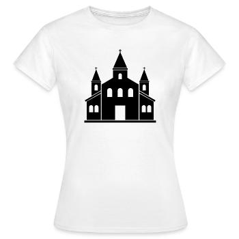 église - T-shirt Femme - blanc - Devant - AI Model Female 172 dark (172cm)