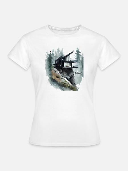 Klippen-Glashaus-Flucht - Frauen T-Shirt - Weiß