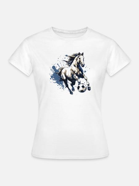Pferd Fussball Team - Frauen T-Shirt - Weiß