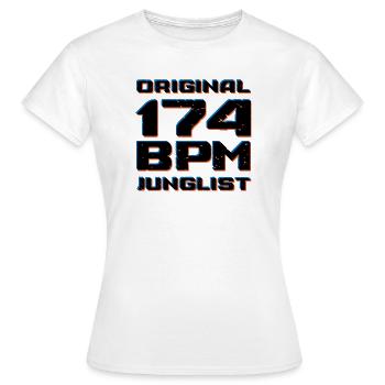 Original 174 BPM Junglist DNB Drum and Bass - Women's T-Shirt - white - Front - AI Model Female 172 dark (172cm)