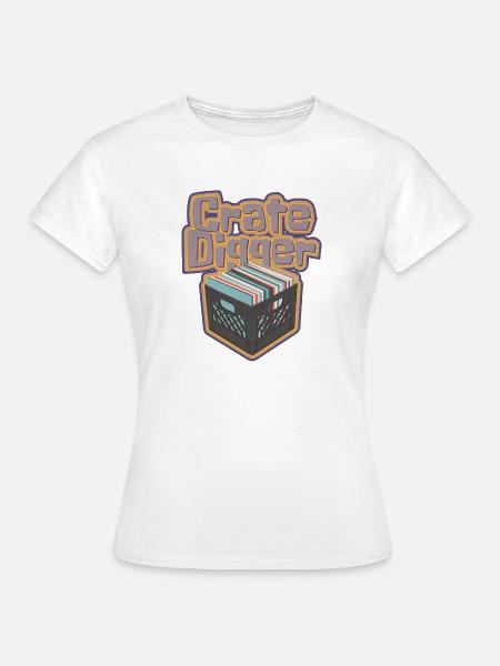 Crate Digger Vinylplatten-Sammler - Frauen T-Shirt - Weiß