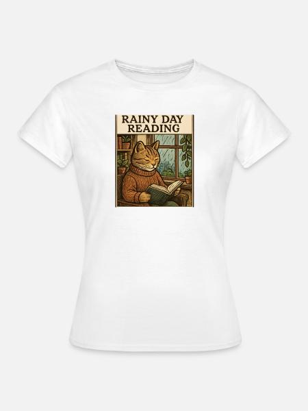 Katzenlese im Regenschauer - Frauen T-Shirt - Weiß
