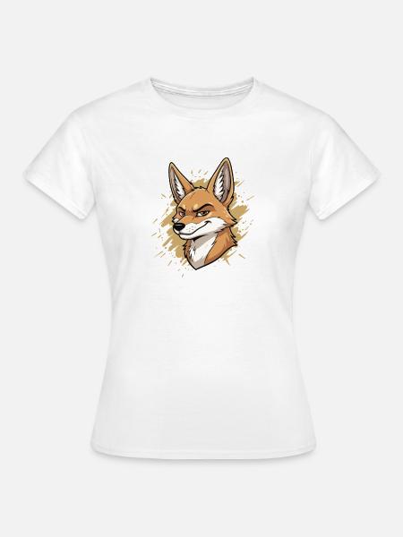 Schlauer Fuchs Cartoon - Frauen T-Shirt - Weiß