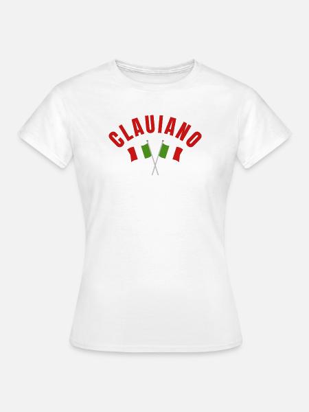 ClauIano Italienische Flaggen - Frauen T-Shirt - Weiß