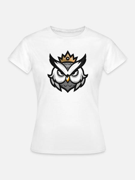 Eule Kopf Krone - Frauen T-Shirt - Weiß