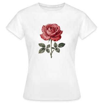 Rose Écarlate Vintage Minimal - T-shirt Femme - blanc - Devant - AI Model Female 172 dark (172cm)