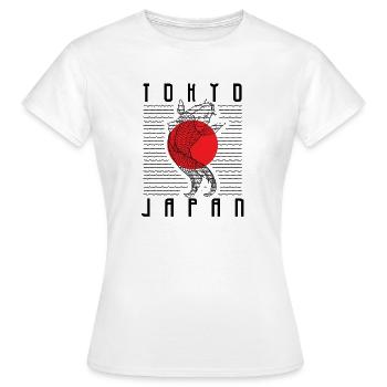 Red Rising Sun Koi Minimalistische Kunst - Frauen T-Shirt - Weiß - Vorne - AI Model Female 172 dark (172cm)