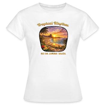 Coucher de soleil vacances à Rio de Janeiro Copacabana - T-shirt Femme - blanc - Devant - AI Model Female 172 dark (172cm)