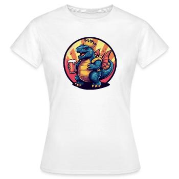 Bière Dinosaure Stegosaurus Drôle - T-shirt Femme - blanc - Devant - AI Model Female 172 dark (172cm)