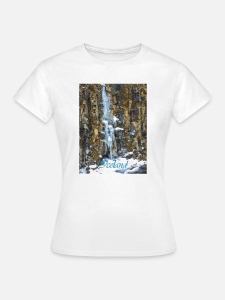 Island-Wasserfall - Frauen T-Shirt - Weiß