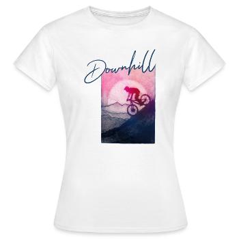 Downhill MTB - Modèle d’impression sculpté à la main - T-shirt Femme - blanc - Devant - AI Model Female 172 dark (172cm)