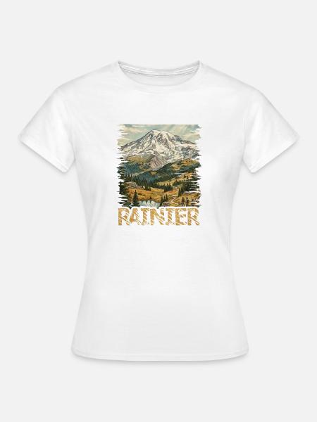 Alpine Rainier Wanderer Berglandschaft - Frauen T-Shirt - Weiß