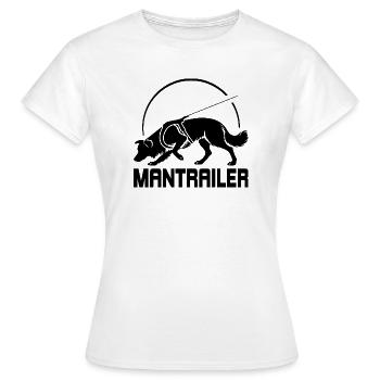 Chien de recherche BORDER Collie MANTRAILER - T-shirt Femme - blanc - Devant - AI Model Female 172 dark (172cm)