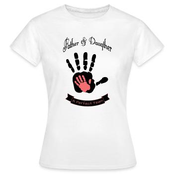 Father and Daughter Handprint Team Spirit - Women's T-Shirt - white - Front - AI Model Female 172 dark (172cm)