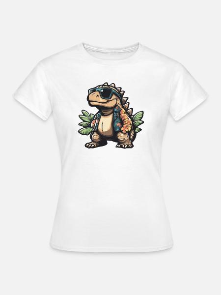 Dinosaurier stegosaurus Comic Urlaub - Frauen T-Shirt - Weiß