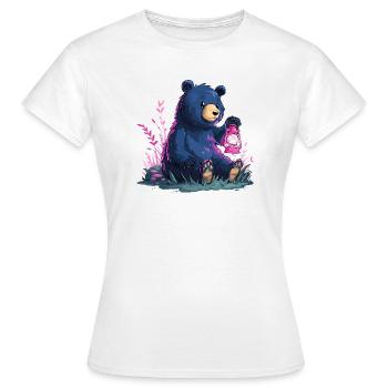 Ours avec lanterne - T-shirt Femme - blanc - Devant - AI Model Female 172 dark (172cm)