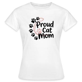 Cat Mom Pink Paws Logo - Women's T-Shirt - white - Front - AI Model Female 172 dark (172cm)