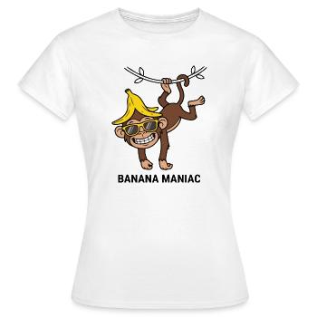 Art de lunettes de soleil Singe Cool Banana Maniac - T-shirt Femme - blanc - Devant - AI Model Female 172 dark (172cm)
