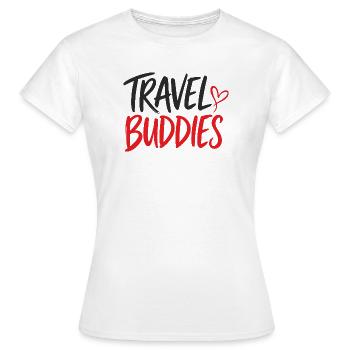 Logo du cœur des Travel Buddies - T-shirt Femme - blanc - Devant - AI Model Female 172 dark (172cm)