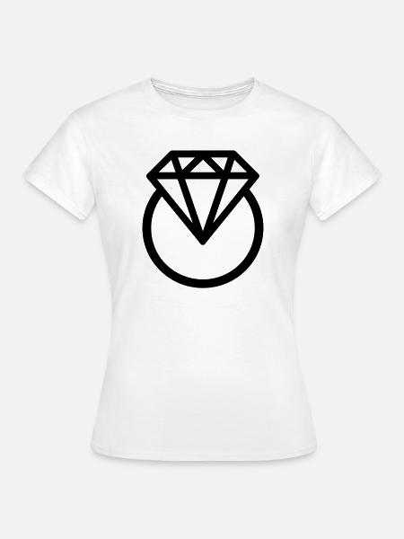 Diamantring - Frauen T-Shirt - Weiß