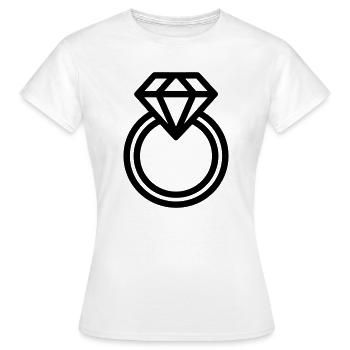 bague diamant - T-shirt Femme - blanc - Devant - AI Model Female 172 dark (172cm)