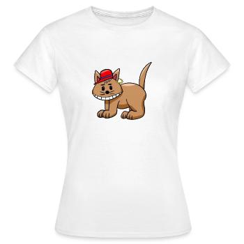 Chat drôle drôle de chat adolescent - T-shirt Femme - blanc - Devant - AI Model Female 172 dark (172cm)