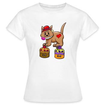 Cat Candy Snacking Muffin Lollipop - Women's T-Shirt - white - Front - AI Model Female 172 dark (172cm)