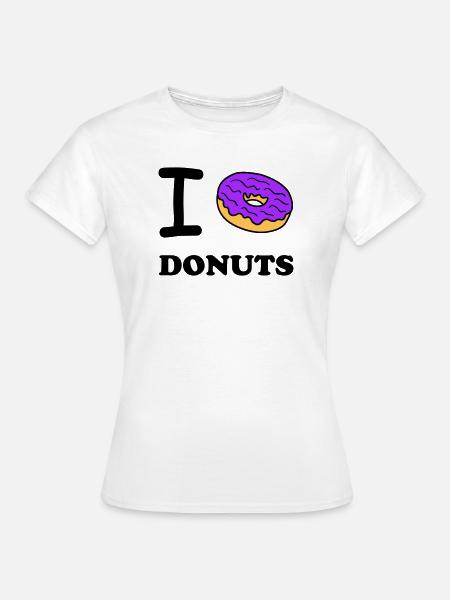 I Love Donuts - Frauen T-Shirt - Weiß