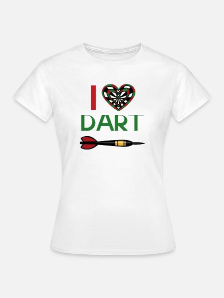 I Love Dart Herz - Frauen T-Shirt - Weiß