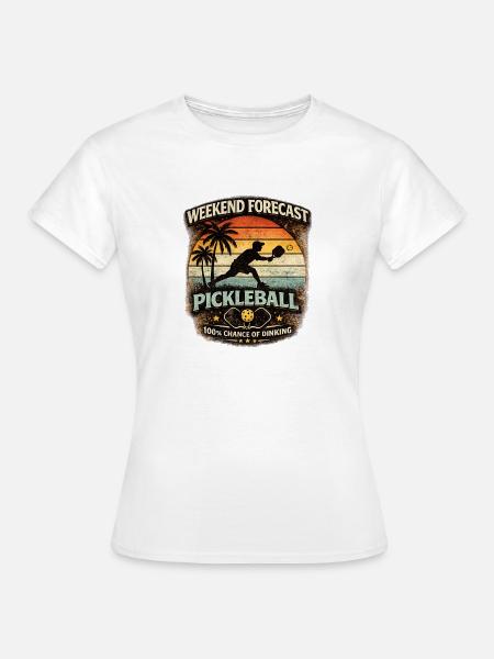 Weekend Forecast Pickleball lustiger Spruch - Frauen T-Shirt - Weiß